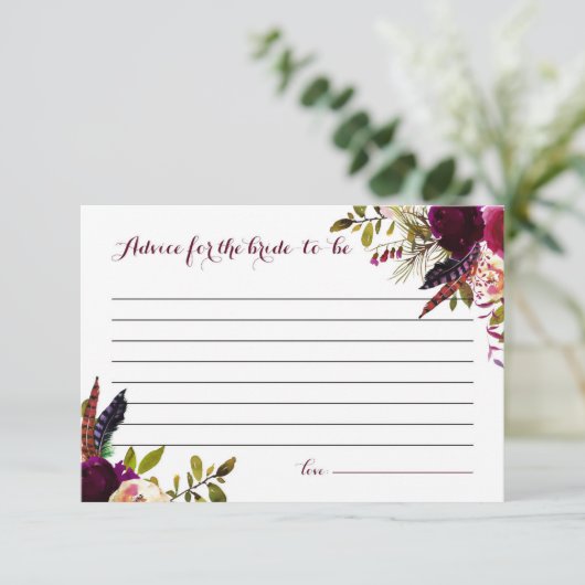 Carte Conseil Conseils de peinture à l'aquarelle boho florale au (Debout devant)