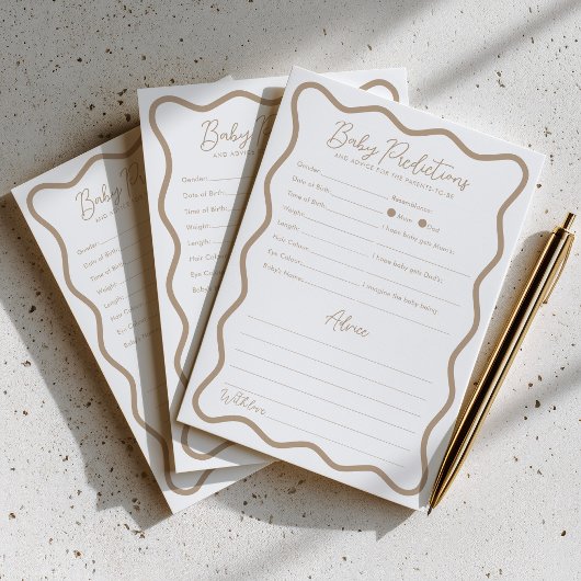 Carte Conseil Conseils de prédictions pour bébé Jeu de fête de b
