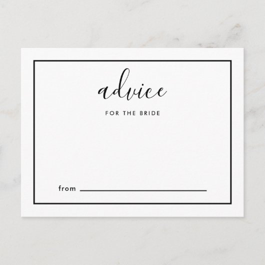 Carte Conseil Conseils de scénario moderne pour la mariée noir e (Devant)