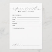Carte Conseil Conseils et vœux de diplômé de script Chic Moderne (Devant)