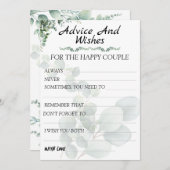 Carte Conseil Conseils et vœux de mariage Eucalyptus Moderne (Devant / Derrière)