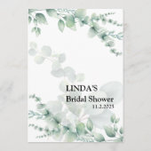 Carte Conseil Conseils et vœux de mariage modernes en eucalyptus (Dos)