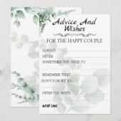 Carte Conseil Conseils et vœux de mariage modernes en eucalyptus (Devant / Derrière)