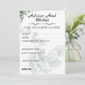 Carte Conseil Conseils et vœux de mariage modernes en eucalyptus (Debout devant)