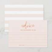 Carte Conseil Conseils pour une future maman Chic Fête bébé Rose (Devant / Derrière)