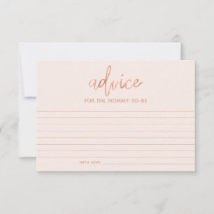 Carte Conseil Conseils pour une future maman Chic Fête bébé Rose