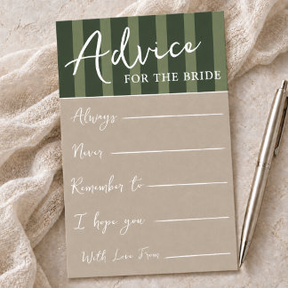 Carte Conseil Conseils rayés prep pour la mariée Enterrement de