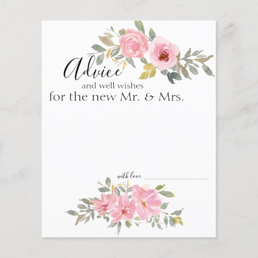 Carte conseil couleur Aquarelle couleur rose pâle  (Devant)