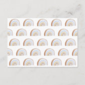 Carte Conseil Couleur bleu et Brown Aquarelle Baby shower arc-en (Dos)