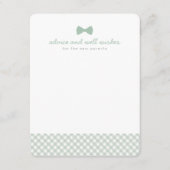 Carte Conseil Cravate arc en vichy vert baby shower mignon (Devant)
