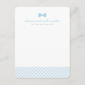 Carte Conseil Cravate bleue en vichy arc baby shower mignon (Devant)