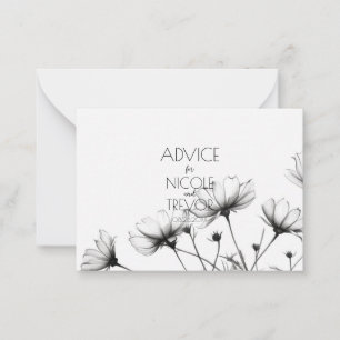 Carte Conseil Créer votre propre - Joli Fleurs sauvages B&W