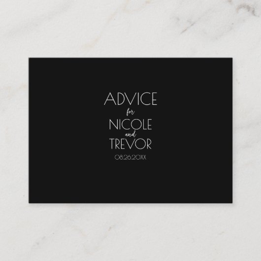 Carte Conseil Créer votre propre - Noir (Devant)