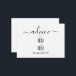 Carte Conseil Créez votre propre alliance personnalisée<br><div class="desc">Créez votre propre carte de conseil en calligraphie personnalisée Visitez notre boutique pour plus de coordination des fournitures,  décors et faveurs pour les événements mariages et spéciaux !</div>