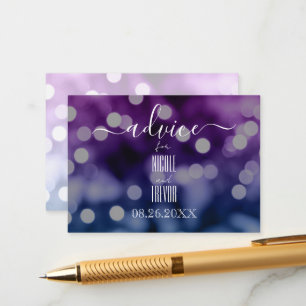 Carte Conseil Créez votre propre Bokeh bleu violet