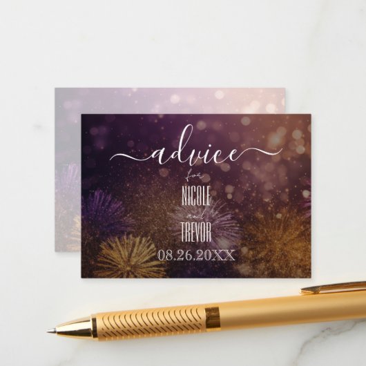 Carte Conseil Créez votre propre feu d'artifice rose orange (Devant/Arrière en situation)