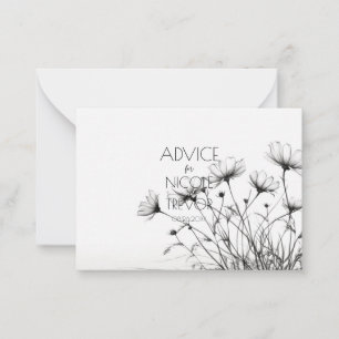 Carte Conseil Créez votre propre - Jolies fleurs B&W