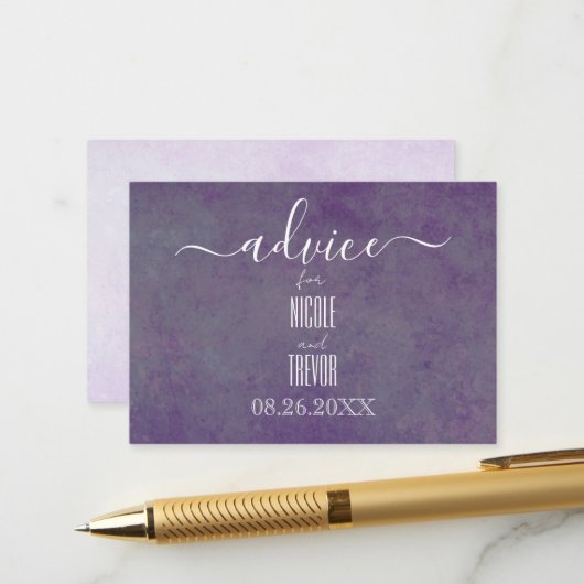Carte Conseil Créez Votre Propre Texture De Grunge Violet (Devant/Arrière en situation)