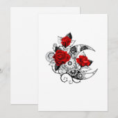 Carte Conseil Croissant mécanique avec roses rouges (Devant / Derrière)