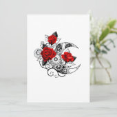 Carte Conseil Croissant mécanique avec roses rouges (Debout devant)