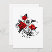 Carte Conseil Croissant mécanique avec roses rouges (Devant / Derrière)