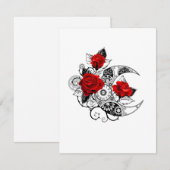 Carte Conseil Croissant mécanique avec roses rouges (Devant / Derrière)