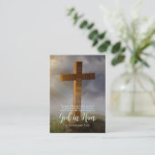 Carte Conseil Croix en bois Écriture Bible Signet (Debout devant)