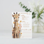 Carte Conseil Cute Aquarelle Baby Giraffe Baby shower (Debout devant)