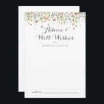 Carte Conseil Dainty Colorée Fleurs sauvages Mariages Bien voulo<br><div class="desc">Cette carte de conseil aux fleurs sauvages colorées et dainty mariage est parfaite pour un mariage rustique. Le design est composé d'aquarelle peinte à la main, de belles fleurs sauvages roses, rousses, bleues, marines, jaunes, violettes et vertes. Ces cartes sont parfaites pour un mariage, une douche nuptiale, un baby shower,...</div>