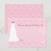 Carte Conseil Damask Fête des mariées Advice card pour la mariée (Devant / Derrière)