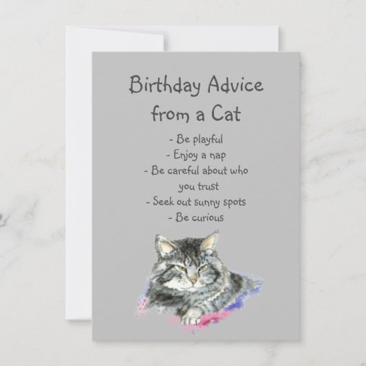 Carte Conseil d'anniversaire d'un Humour animal amusant  (Devant)