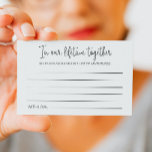 Carte Conseil Dans notre vie ensemble Mariage de liste de regrou<br><div class="desc">Ces charmantes cartes de liste de seau seront une alternative parfaite à un livre d'hôtes mariage traditionnel. Vous aurez tous vos invités à discuter des meilleures idées à visiter ou à faire dans votre vie ensemble en couple marié!</div>