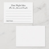 Carte Conseil Date Night Ideas Advice Card (Devant / Derrière)