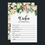 Carte Conseil Des fleurs tropicales pour la mariée et la chambre<br><div class="desc">Les Fleurs Tropicales Voeux pour la Carte Plat Mariée et Groom. Carte de voeux d'inspiration tropicale avec des illustrations d'aquarelle d'hibiscus, de plumeria, d'oiseau de paradis, d'orchidées, de feuilles de palmiers, de feuilles de bananes et de philodendron à feuilles cassées. Cette carte de voeux fleurie mariage est parfaite pour les...</div>