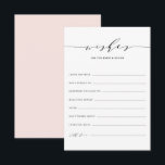 Carte Conseil Des souhaits minimalistes pour la mariée et la cha<br><div class="desc">Un script minimaliste de dainty veut la carte de mariée et de chambre. Carte de voeux mariage moderne et élégante, avec script lunatique, typographie classique et couleur de dos rose vif. Cette carte de voeux mariage est parfaite pour tout thème mariage. Customisez le dos en ajoutant une photo ou une...</div>