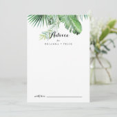 Carte Conseil Destination Tropical Greenery Mariage de calligrap (Debout devant)