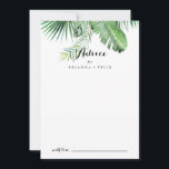 Carte Conseil Destination Tropical Greenery Mariage de calligrap<br><div class="desc">Cette carte de conseil mariage de calligraphie tropicale de destination est parfaite pour un mariage simple. Le design se compose de palmiers verts aquarelés peints à la main et de feuilles de bananes soigneusement arrangés en de beaux bouquets. Ces cartes sont parfaites pour un mariage, une douche nuptiale, un baby...</div>