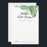Carte Conseil Destination Tropical Greenery Mariages<br><div class="desc">Cette destination mariage de verdure tropicale de bons souhaits carte conseil est parfait pour un mariage simple. Le design se compose de palmiers verts aquarelés peints à la main et de feuilles de bananes soigneusement arrangés en de beaux bouquets. Ces cartes sont parfaites pour un mariage, une douche nuptiale, un...</div>