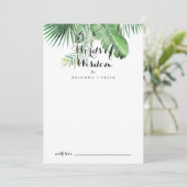 Carte Conseil Destination Tropical Vert Mariage Paroles de sages (Debout devant)