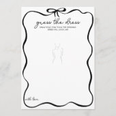 Carte Conseil Devinez la robe Black Bow Bridal Shower (Devant)