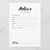 Carte Conseil Diplôme de photo de script moderne noir et blanc (Devant)
