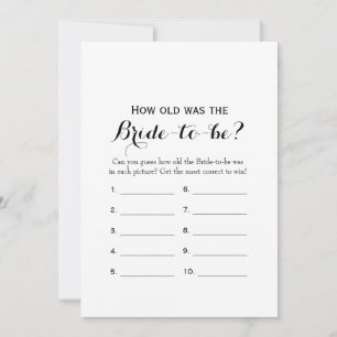 Carte Conseil Double Côté - Jeux de Fête des mariées Quel âge