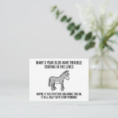 Carte Conseil Drôle Drôle Cartoon Donkey Bad Parking Bicket (Debout devant)