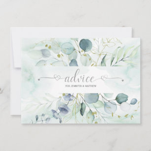Carte Conseil Dusty Blue Sage Green Eucalyptus Botaniques