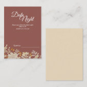 Carte Conseil Dusty Rose Automne Boho Date Night Advice Card (Devant / Derrière)