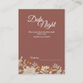 Carte Conseil Dusty Rose Automne Boho Date Night Advice Card (Devant)