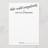Carte Conseil Écriture manuscrite Typographie Date Nuit Suggesti (Devant)