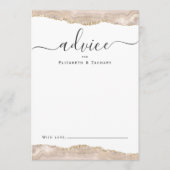Carte Conseil Elegant Agate Ivory Gold Wedding (Devant)