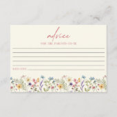 Carte Conseil Élégant Baby shower Floral Fleur sauvage (Devant)