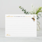 Carte Conseil Elegant Bee and Honeycomb Baby shower Conseils (Debout devant)